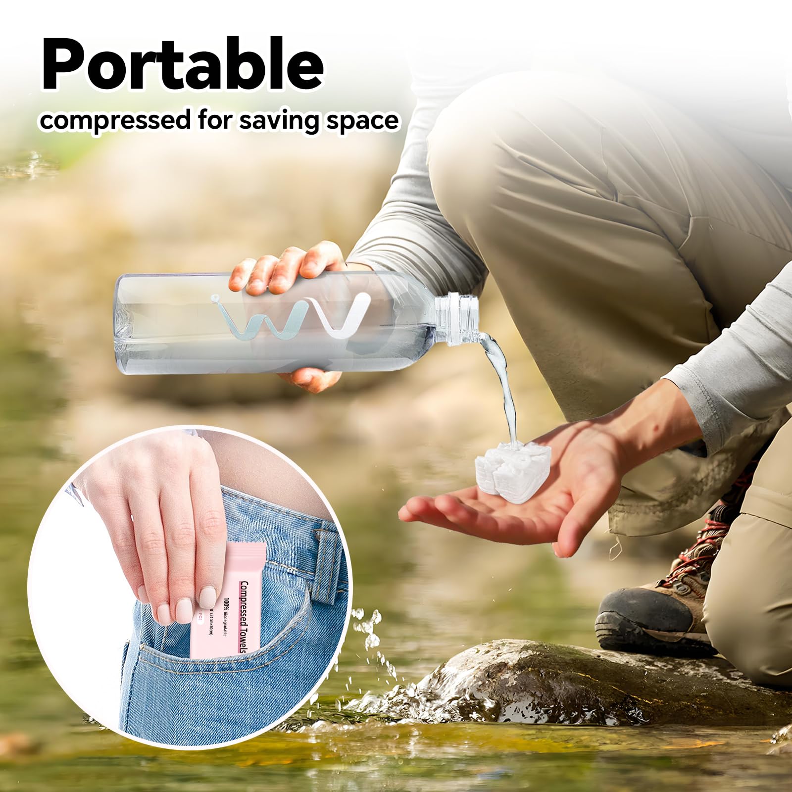 ICOTLE travel-friendly towel packaging fits easily in luggage or pockets.