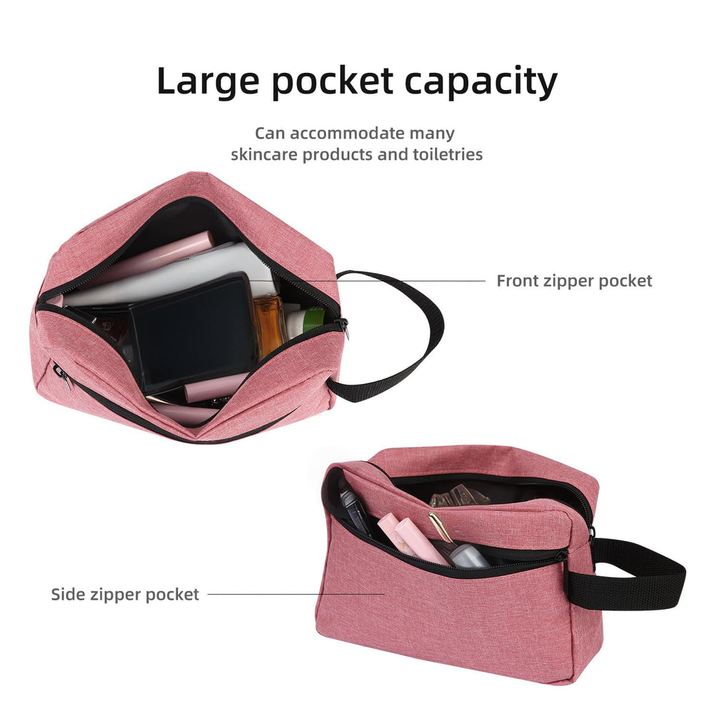 Icramsy travel toiletry bag interior waterproof PU leather protects contents