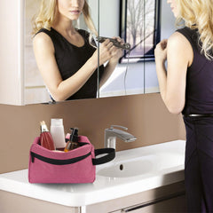 Icramsy Travel Toiletry Bag interior features waterproof PU leather for spill protection and easy cleaning