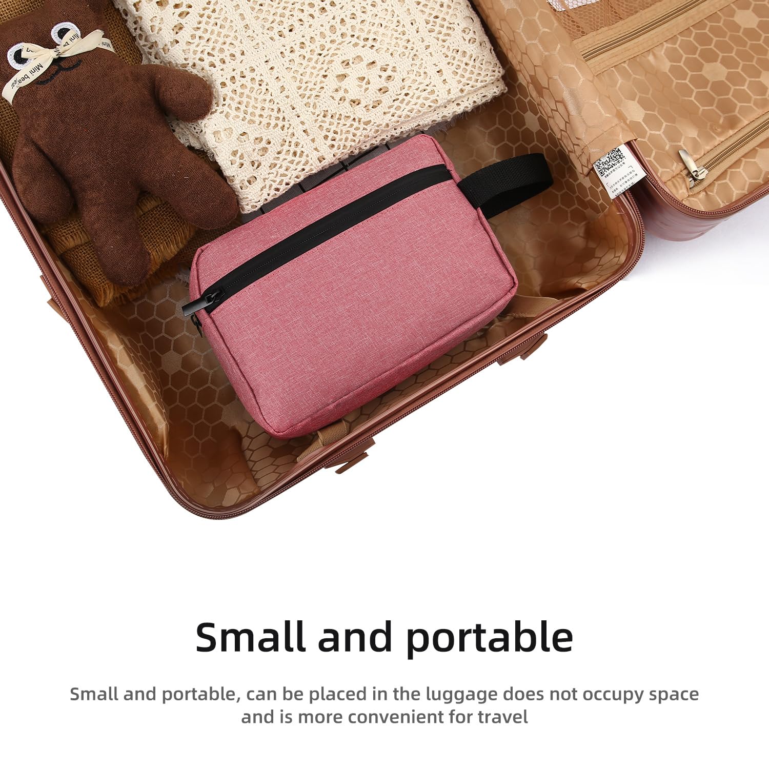 Icramsy travel toiletry bag strong zipper ensures smooth opening on trips