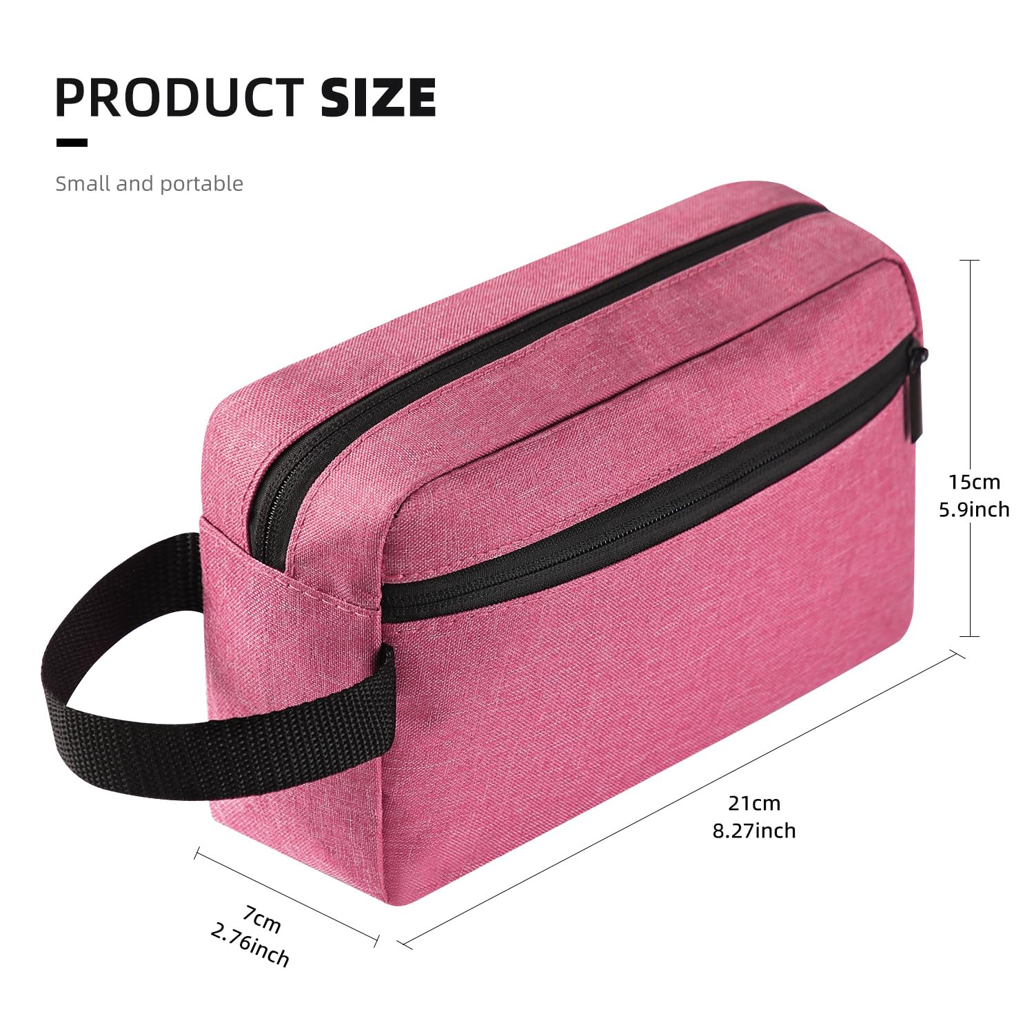Icramsy Travel Toiletry Bag zipper provides smooth, reliable closure for travel