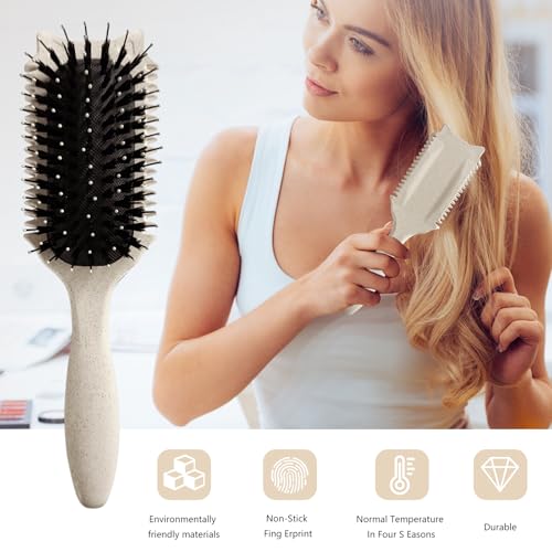 iDAOLI Curly Hair Brush with tapered teeth defines curls while detangling without snagging.