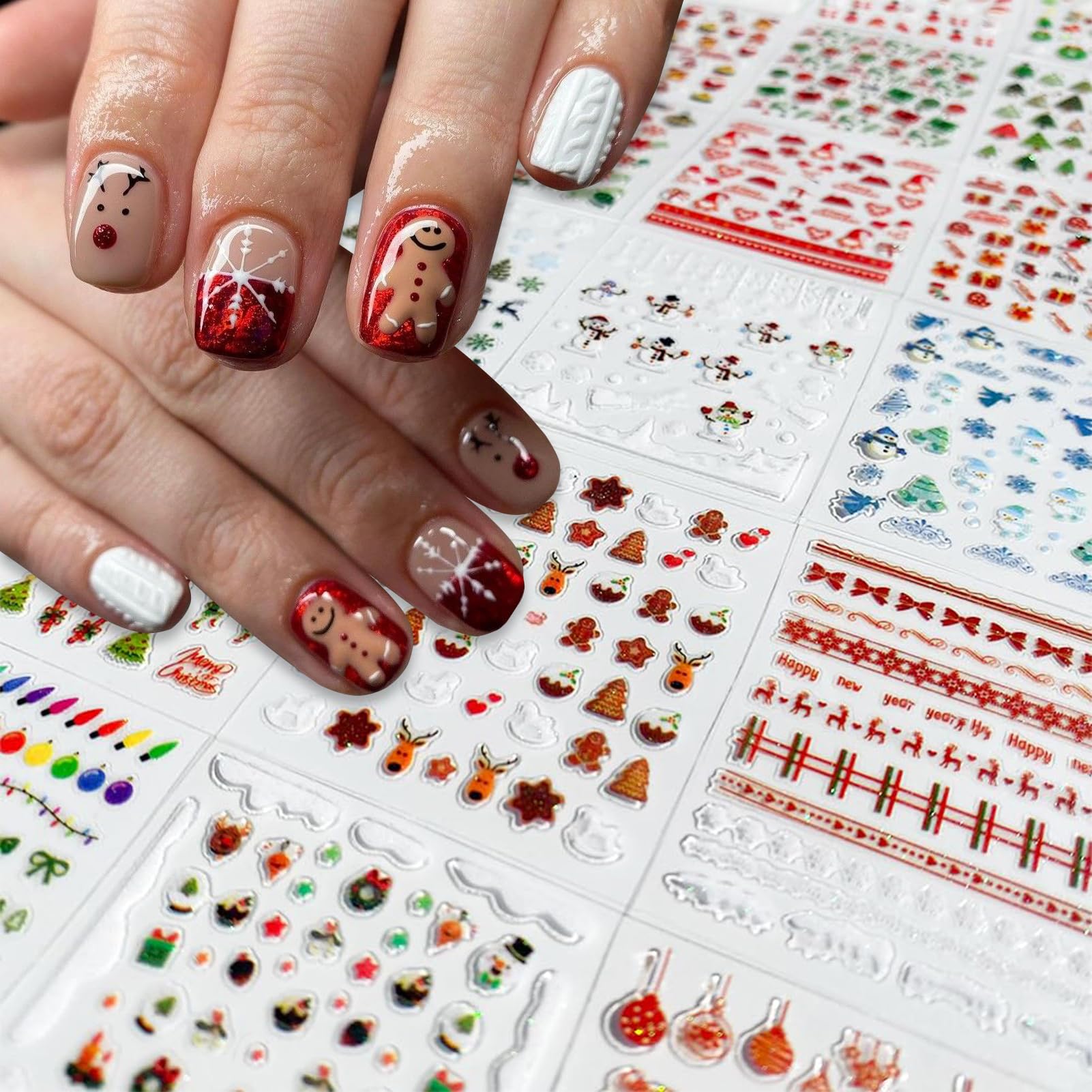 IDDFEVE Deer design nail sticker for elegant holiday accents and durable topcoat compatibility.
