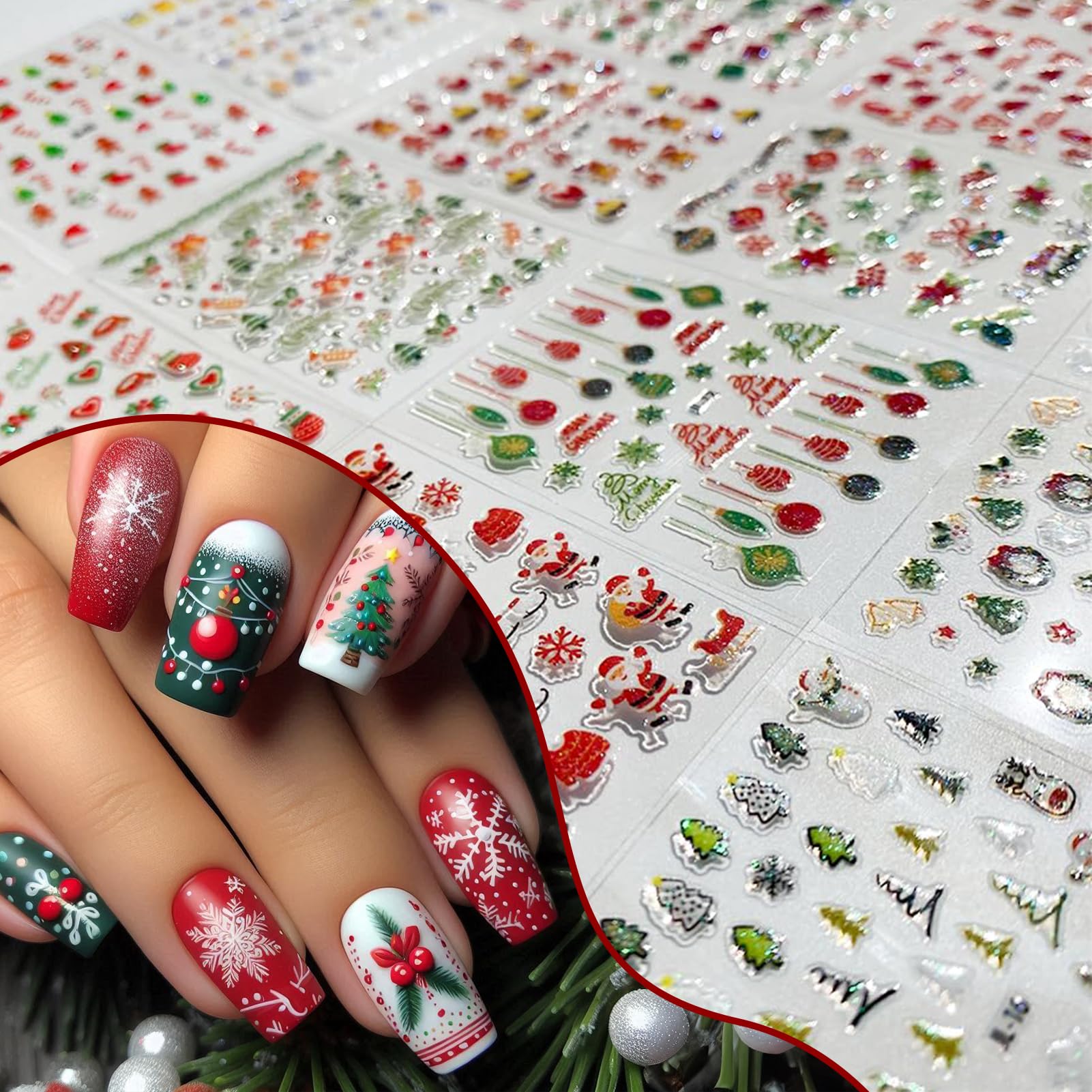 IDDFEVE Santa design nail sticker for quick festive manicure and party-ready nails.