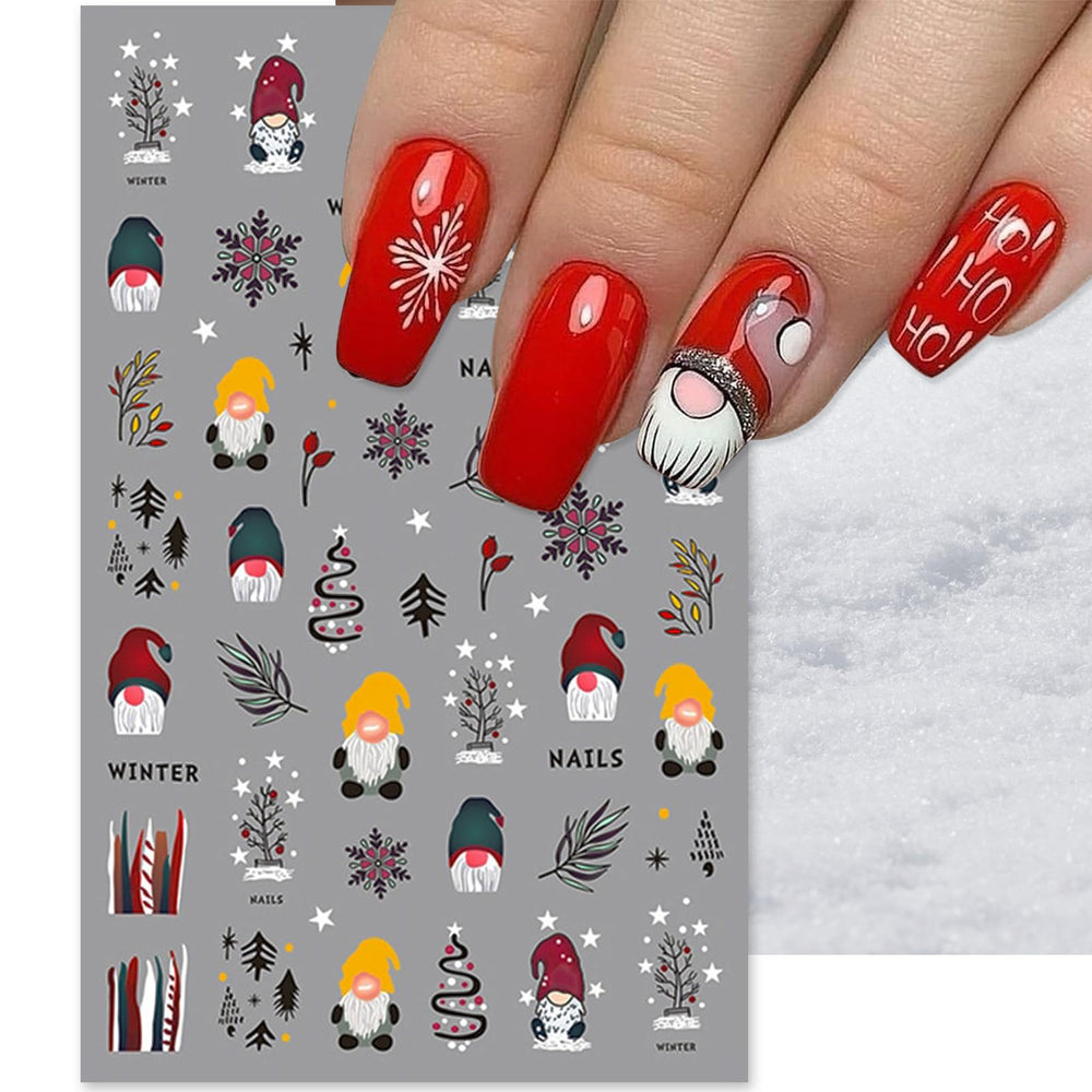 IDDFEVE Christmas nail stickers winter-patterns for versatile nail art.