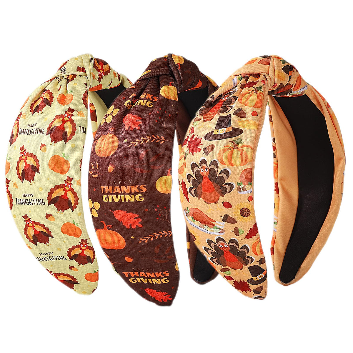 IDDFEVE headband turkey closeup highlights festive style for Thanksgiving photos.