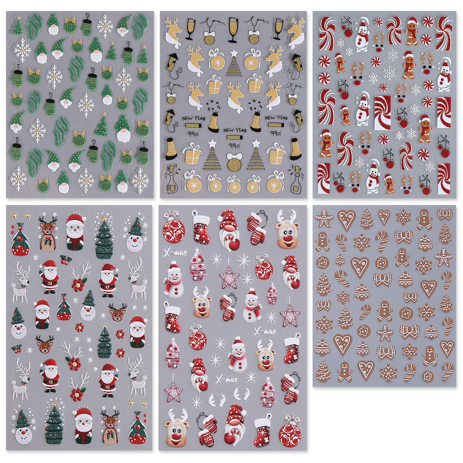 IDDFEVE festive nail decals for nails and toes at parties and events.