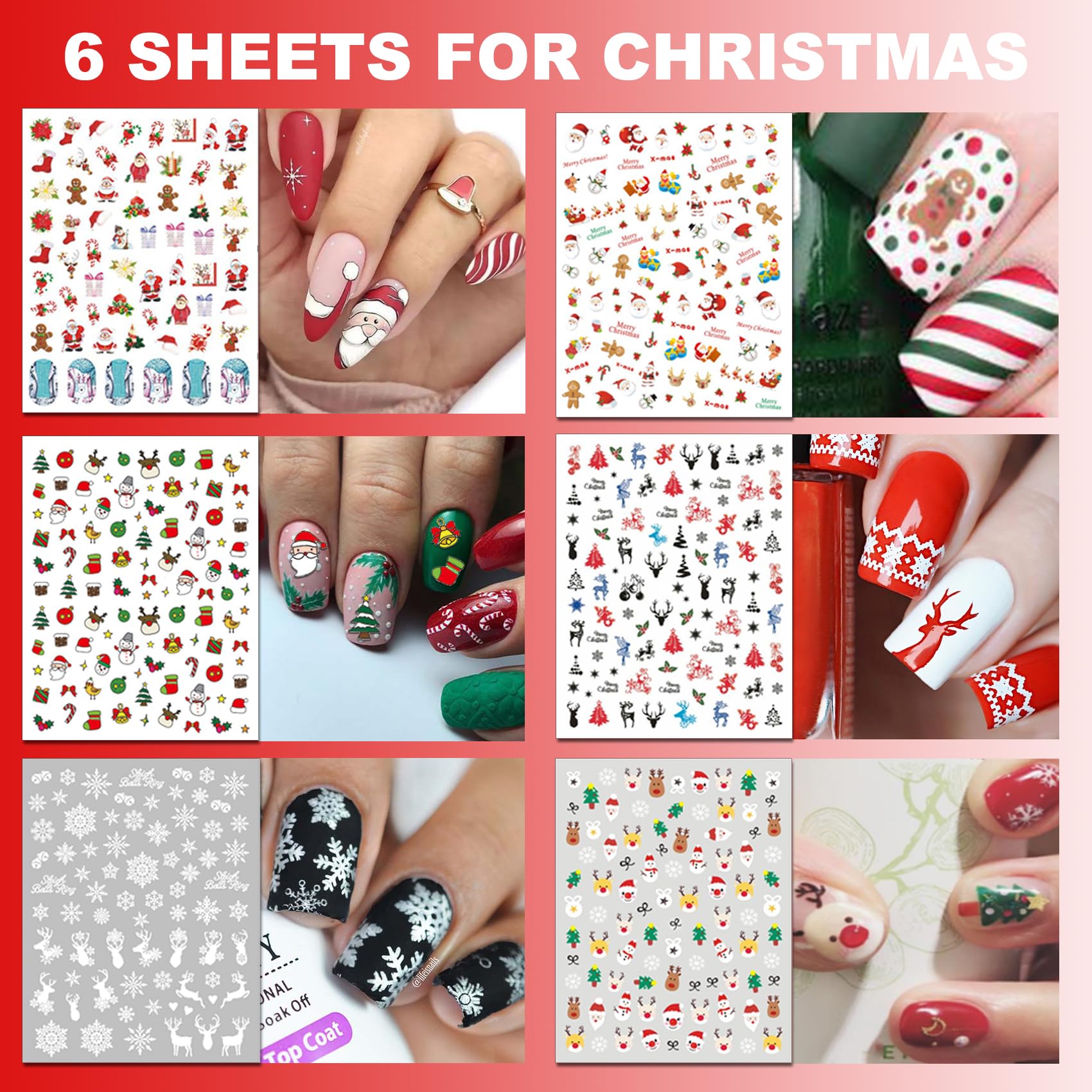 IDDFEVE holiday nail decals close up with pumpkins and snowflakes for festive nails