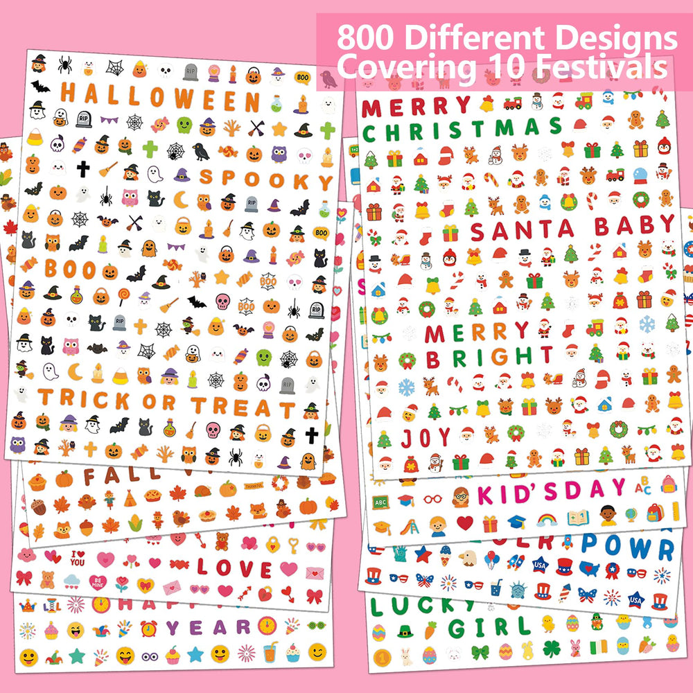 IDDFEVE mini nail stickers 70 icons per holiday inspire playful, seasonal nail art ideas.