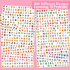 IDDFEVE mini nail stickers 70 icons per holiday inspire playful, seasonal nail art ideas.