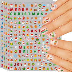 IDDFEVE mini nail stickers eight-sheets holiday collection, perfect for quick, festive kids' manicures.