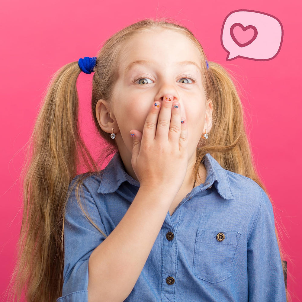 IDDFEVE mini nail stickers kid-safe glossy finish adds salon-like shine.