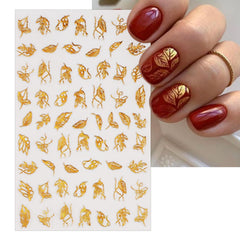 IDDFEVE minimalist leaf design nail art for clean, modern nails.