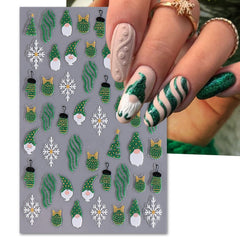 IDDFEVE Santa hat green design decal creates festive nails in minutes.