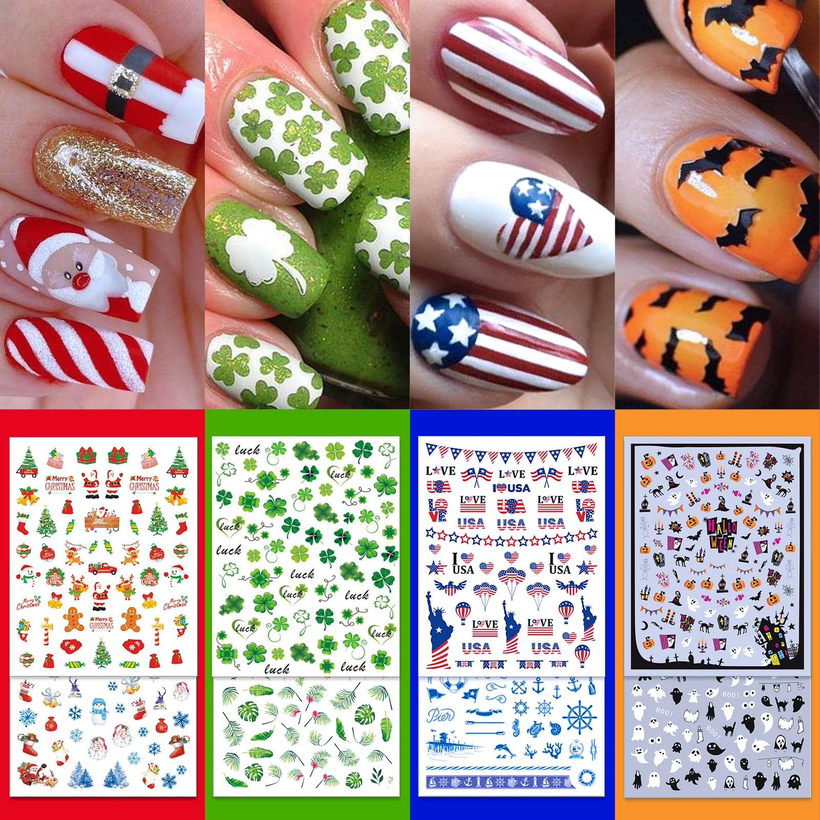 IDDFEVE seasonal nail stickers pack—easy DIY nails at home.