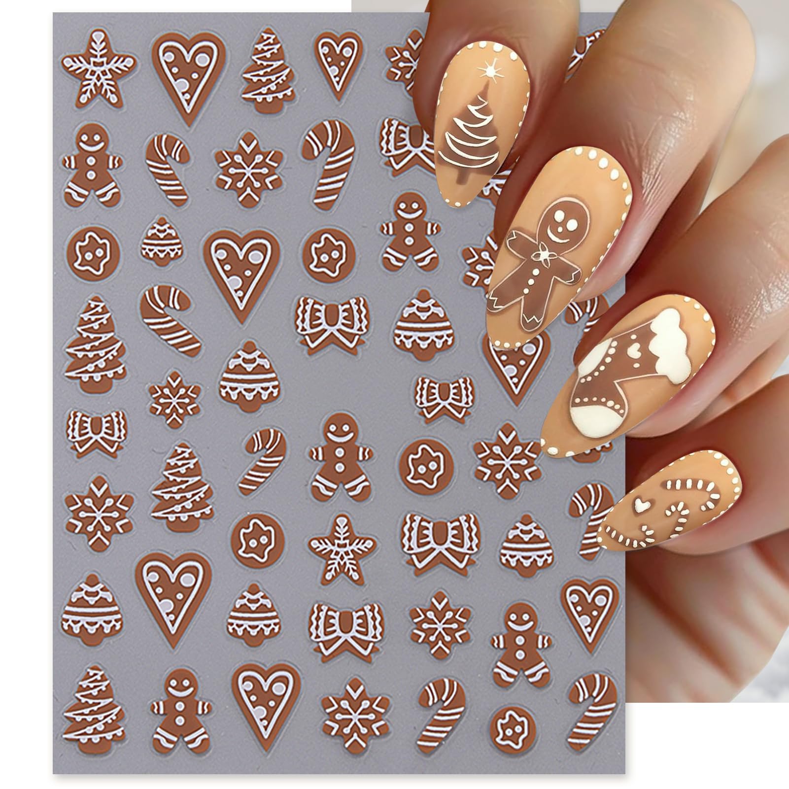 IDDFEVE Xmas tree design nail sticker adds seasonal sparkle to nails.