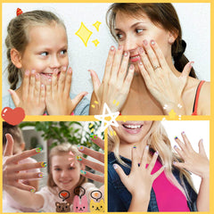 Ideal Swan full-cover nails create smooth canvases for colorful designs.