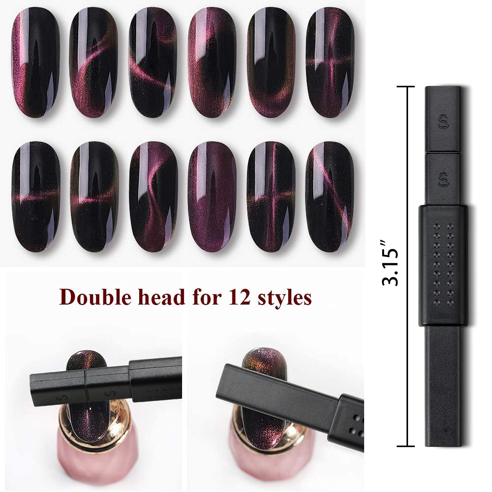 Ideal Swan cat-eye black magnetic plate for dramatic color-shift designs