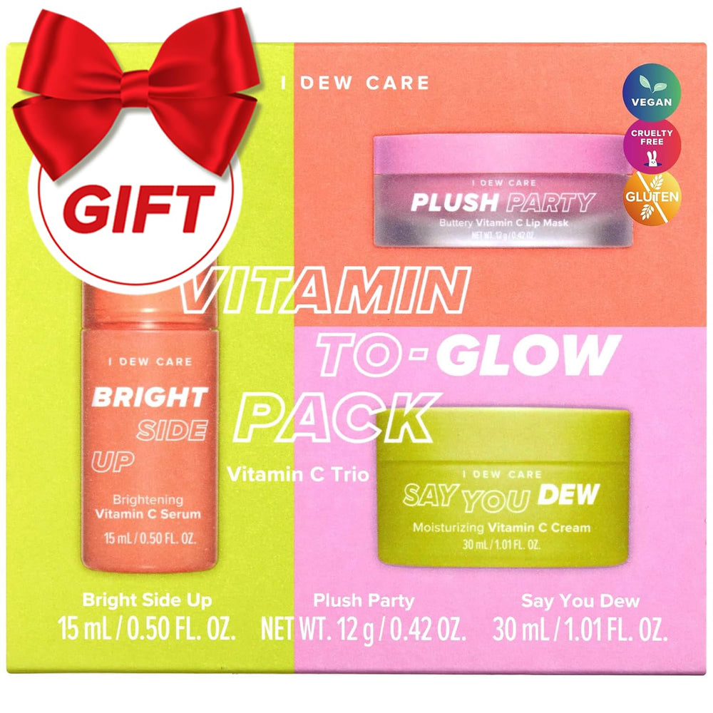 I DEW CARE Bright Side Up serum bottle for radiant glow on the go.