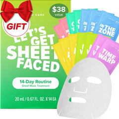 I DEW CARE collage sheet mask variety box front for hydration and glow