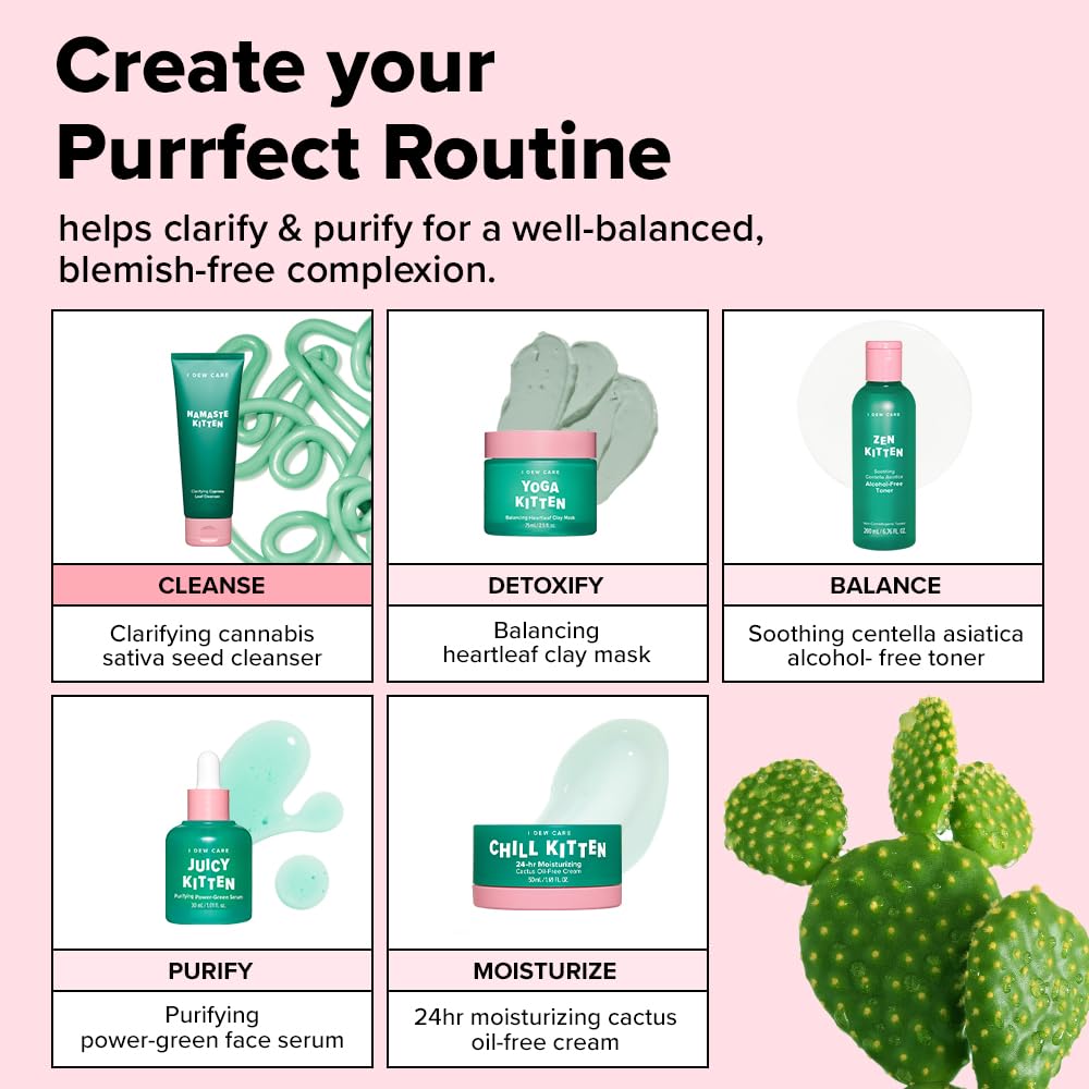 I DEW CARE Namaste Kitten brand playful formulas option for everyday skincare.