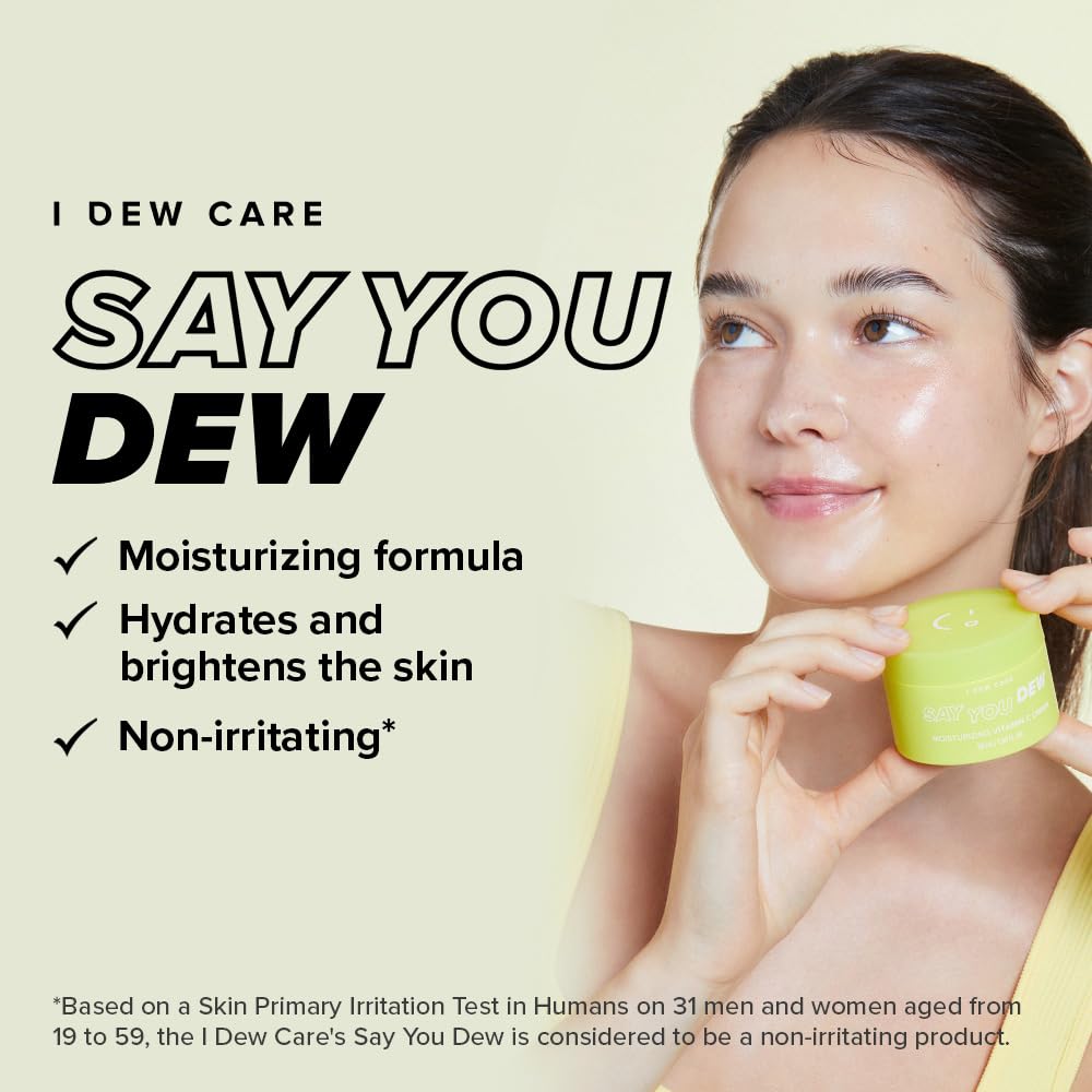 I DEW CARE top gel layer with lemon extract highlights refreshing glow.