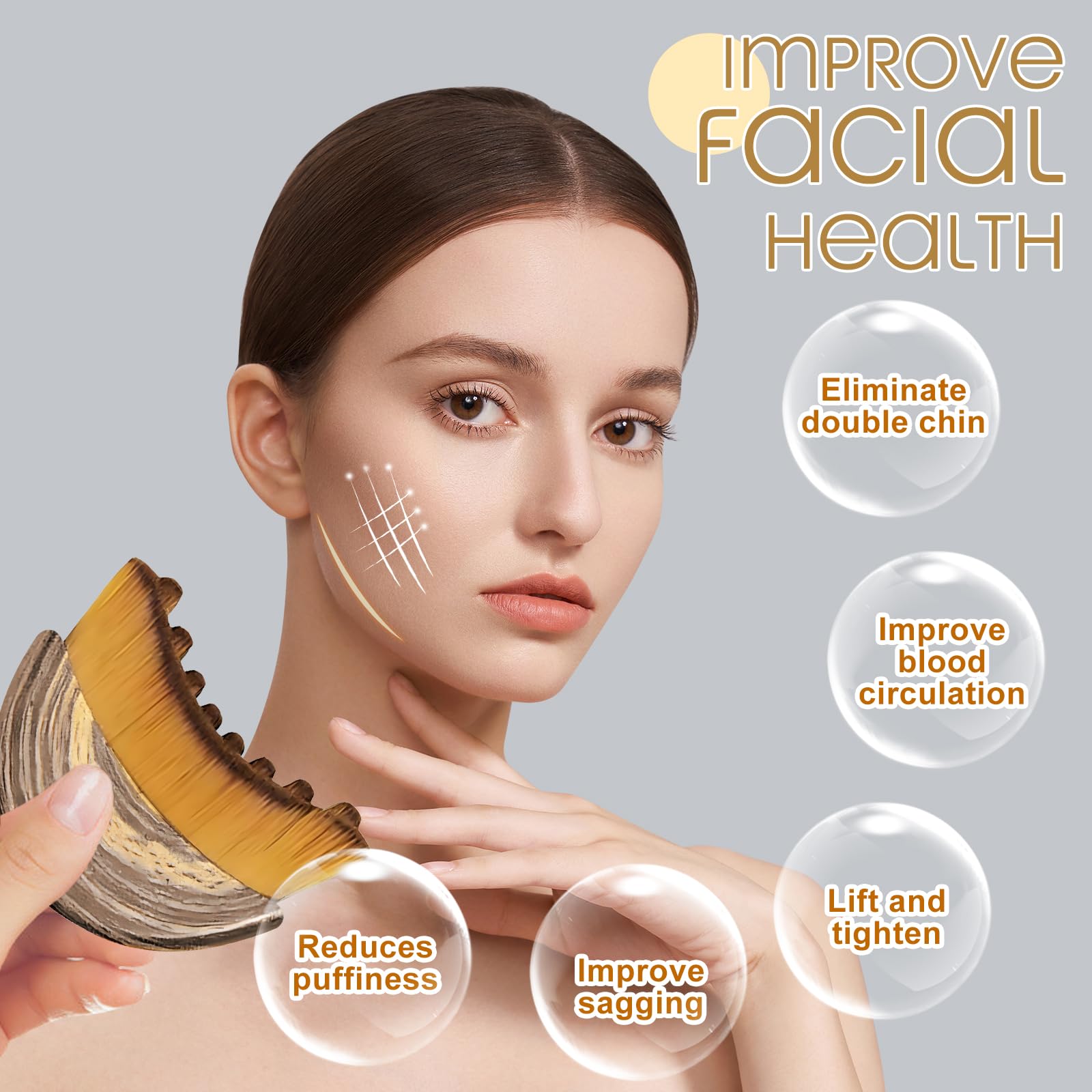 IDFXP Lymphatic Contour Face Brush jawline sculpt closeup for defined contours.