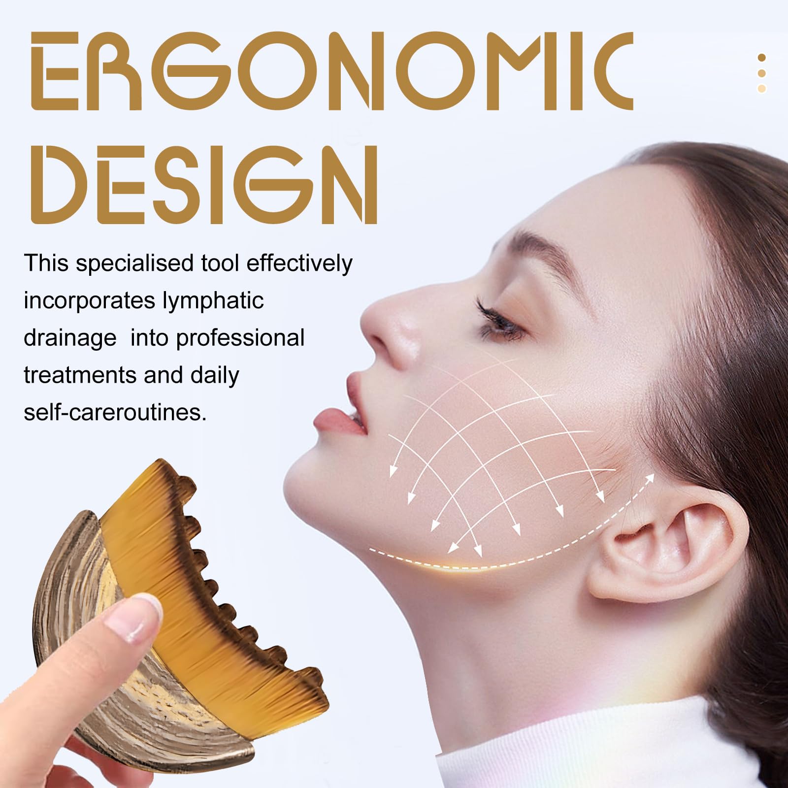IDFXP Lymphatic Contour Face Brush neck contour closeup for gentle drainage.
