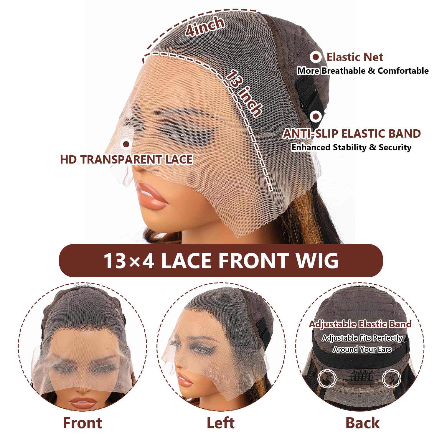 IDHERE 13x4 HD lace-front closure detail enabling seamless parting.