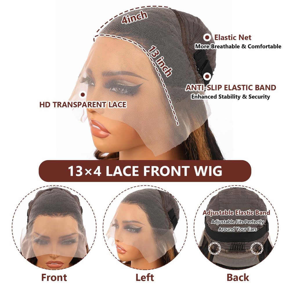IDHERE 13x4 HD lace-front closure detail enabling seamless parting.