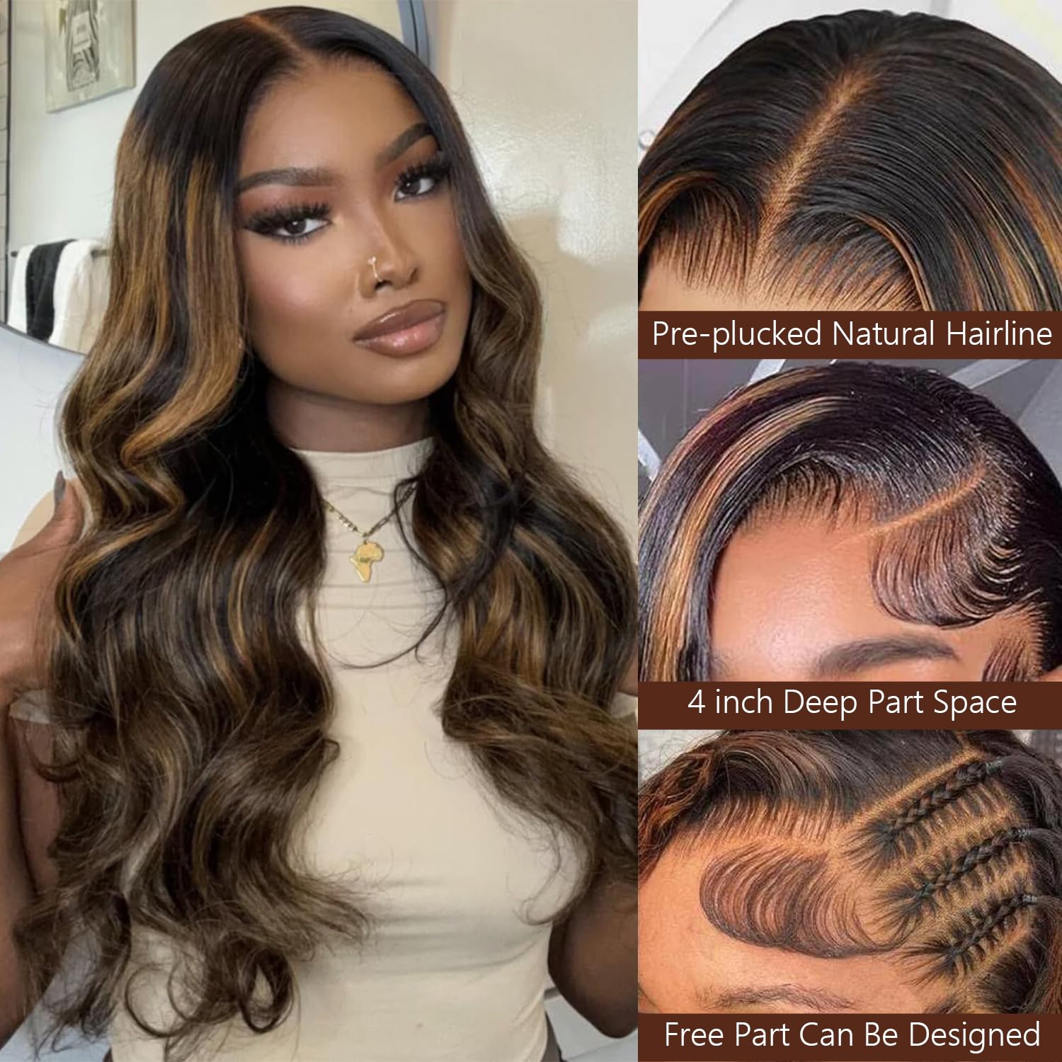IDHERE body wave hair closeup shows soft texture and natural movement.
