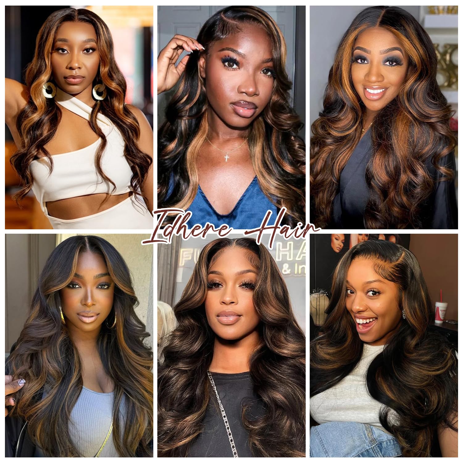 IDHERE colored balayage wig 1B/30 highlights for versatile day-to-night looks.