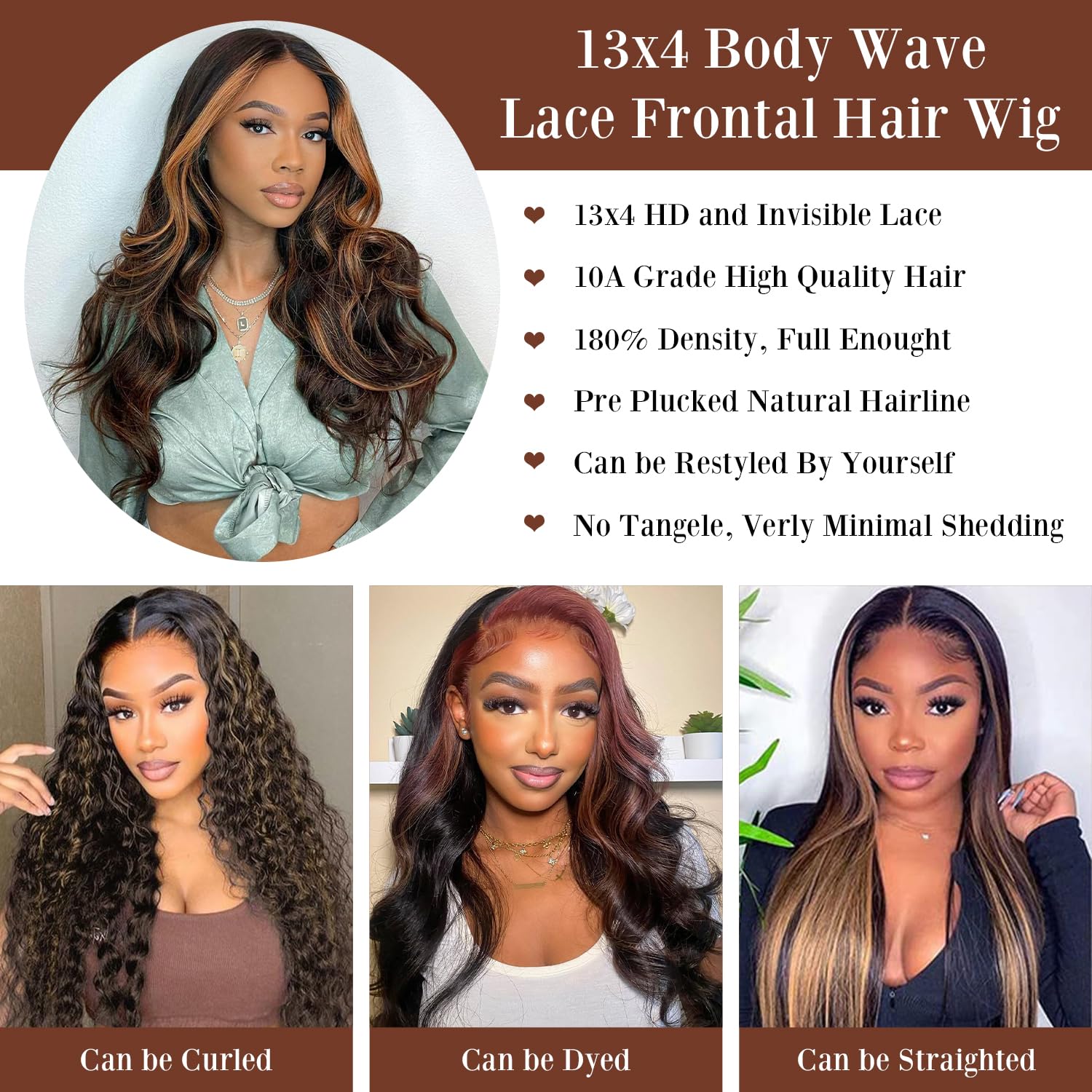 IDHERE pre-plucked baby hair natural hairline for realistic front styling.