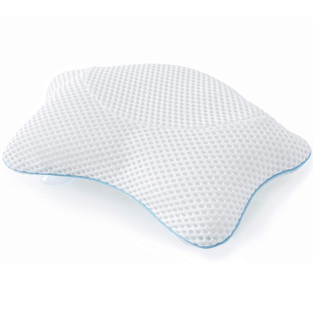 Idle Hippo non-slip bath pillow showing ergonomic contour for neck support during baths