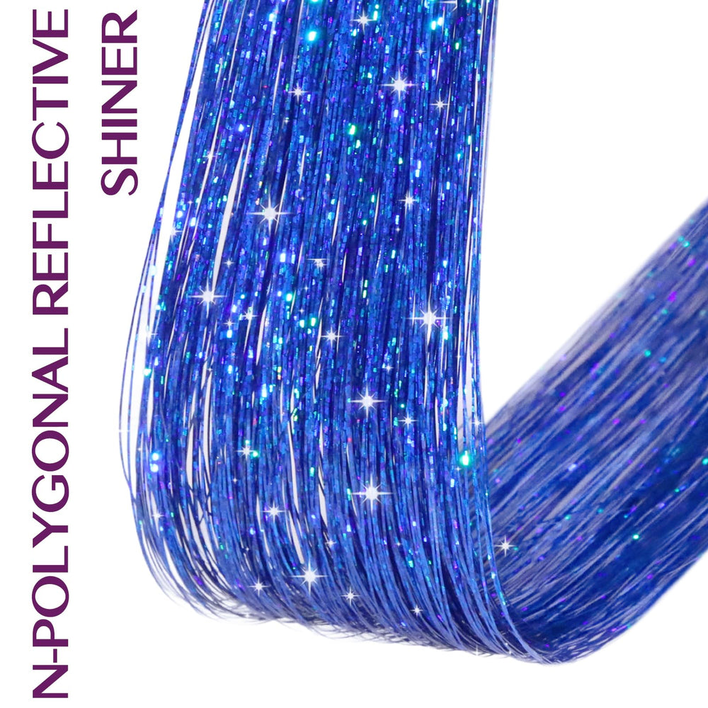 IDN BEAUTY 24inch tinsel clip length shown with long hair styling