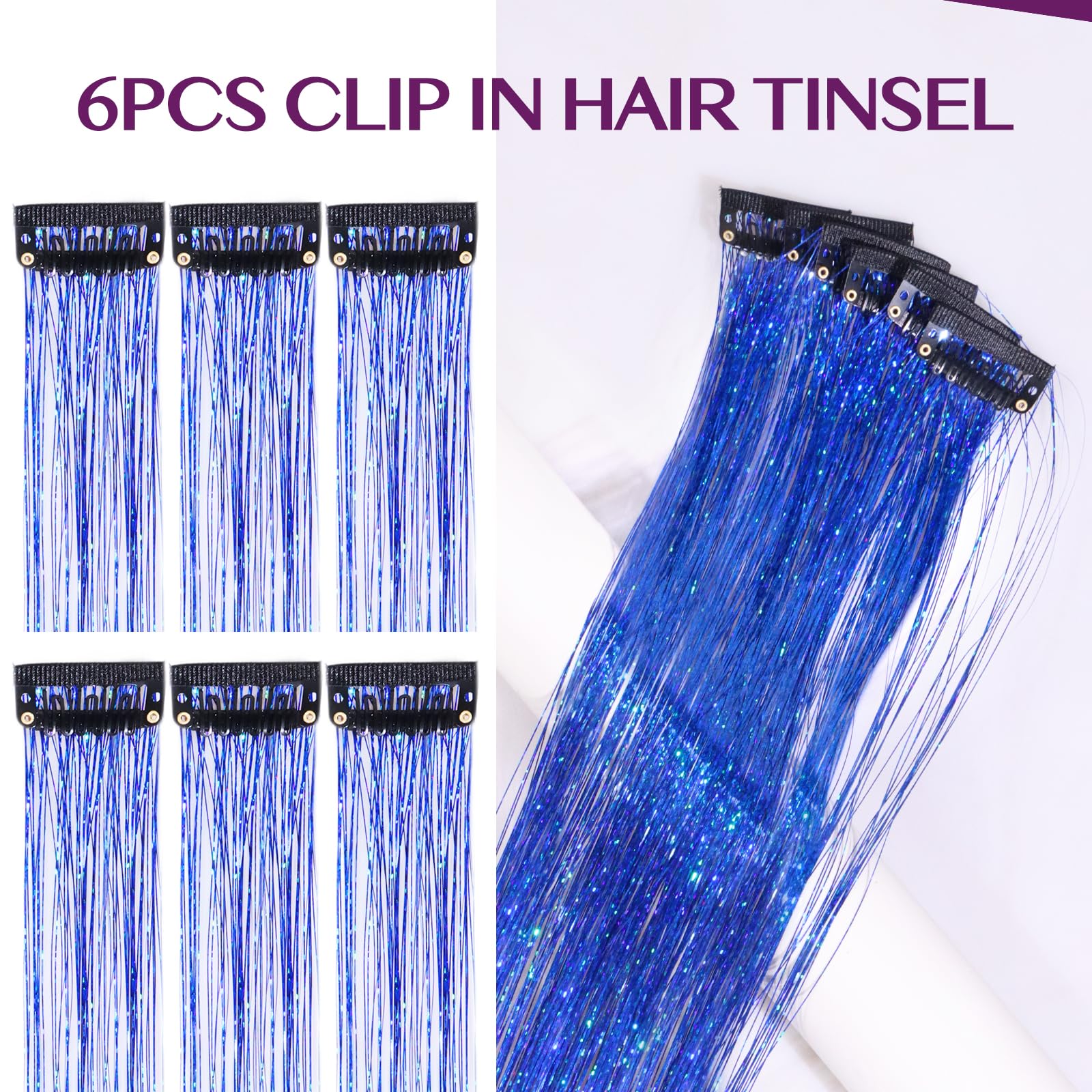 IDN BEAUTY tinsel clip shows quick 3s wear feature in action