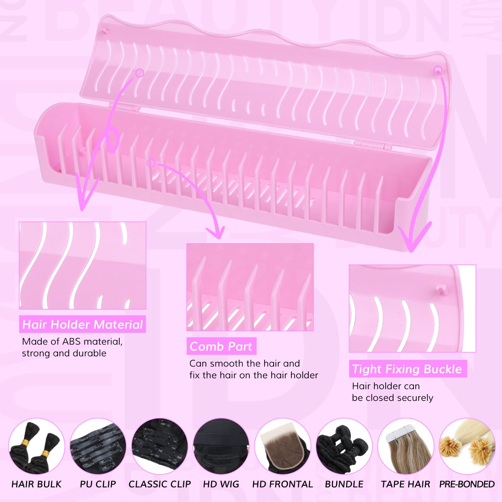 IDN Beauty ABS material durable design protects extensions during washing and drying