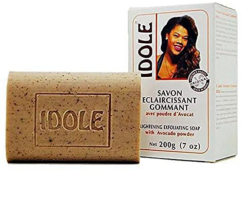 Idole Brightening Exfoliating Soap three-bar pack for daily brightening routine with avocado seeds.
