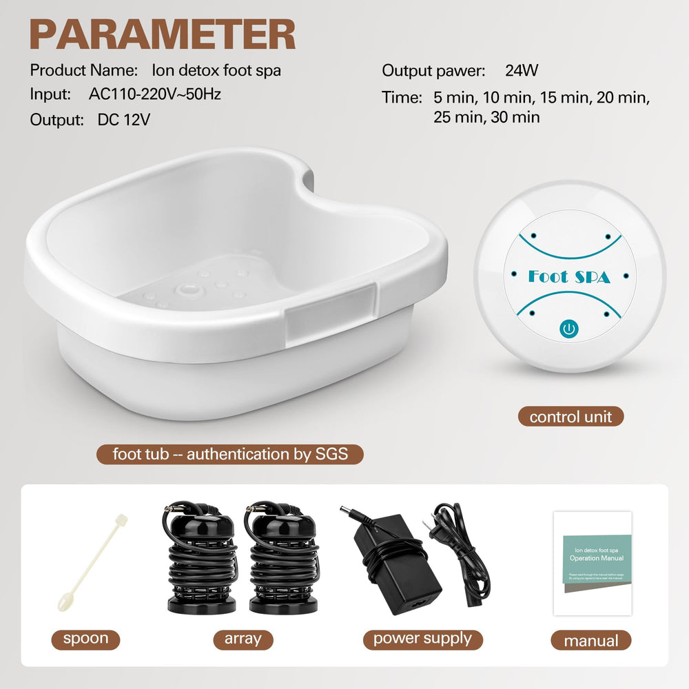 Idudbid compact portable foot bath fits neatly on a side table for quick sessions.