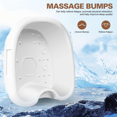 Idudbid salt setup in foot bath demonstrates easy at-home use.