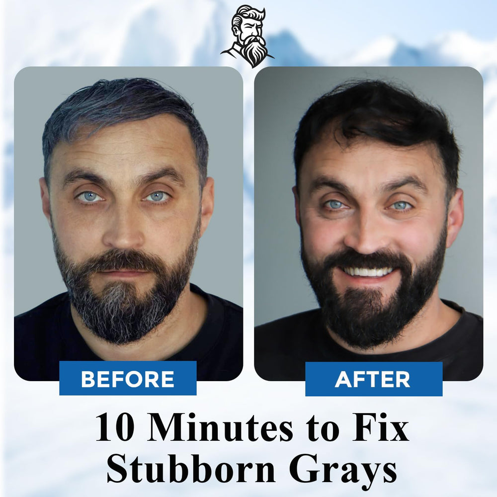 iemokoda beard dye shampoo application demonstrates quick 10-minute gray coverage
