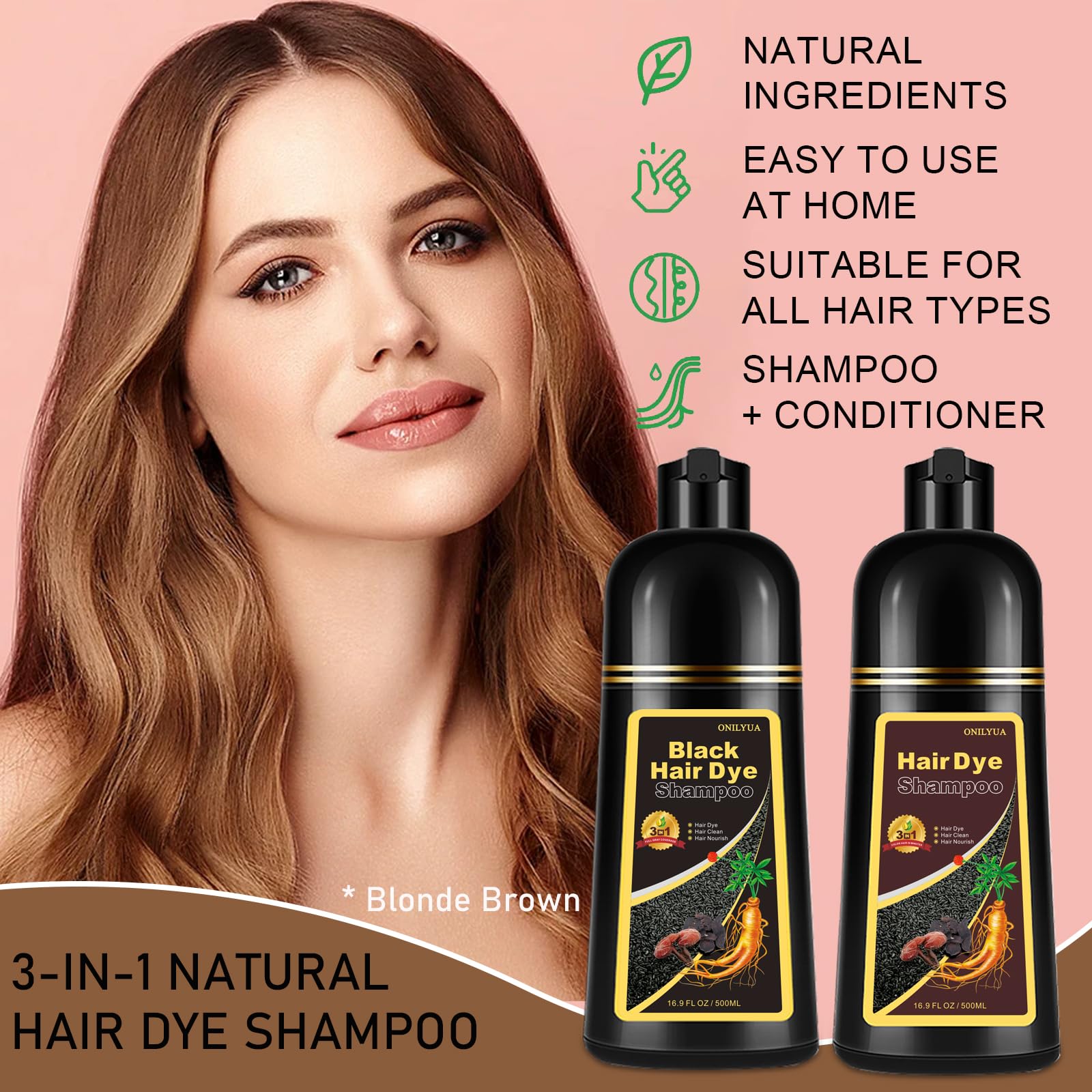 iemokoda blonde brown hair dye shampoo foam application demonstrates easy lather