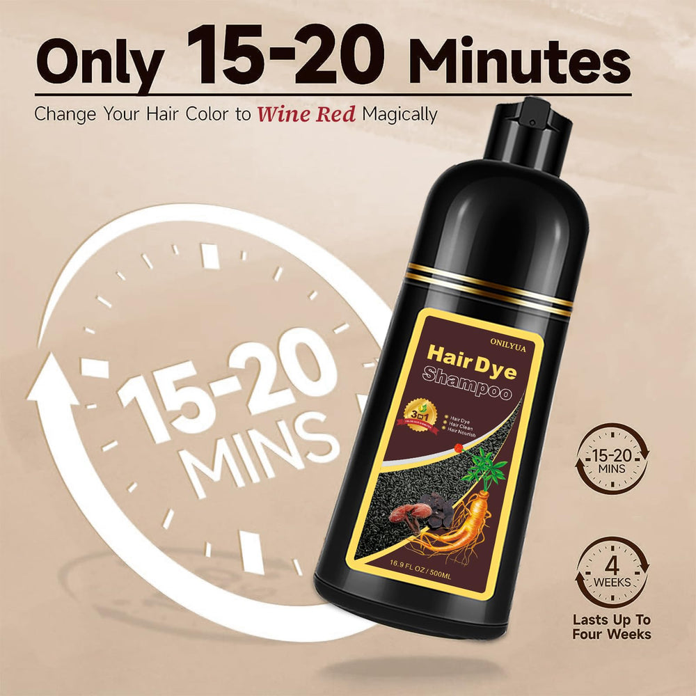 iemokoda Burgundy Hair Dye Shampoo color result on strand looks natural and vibrant.