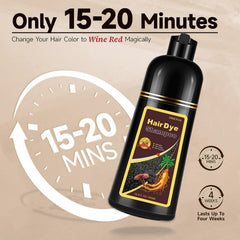 iemokoda Burgundy Hair Dye Shampoo color result on strand looks natural and vibrant.