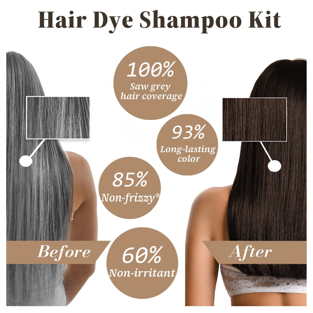 iemokoda dark coffee hair dye shampoo bubble-lather close-up for easy coloring.