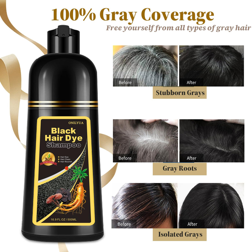 iemokoda Instant Black Hair Dye Shampoo gloves ready for simple, mess-free application