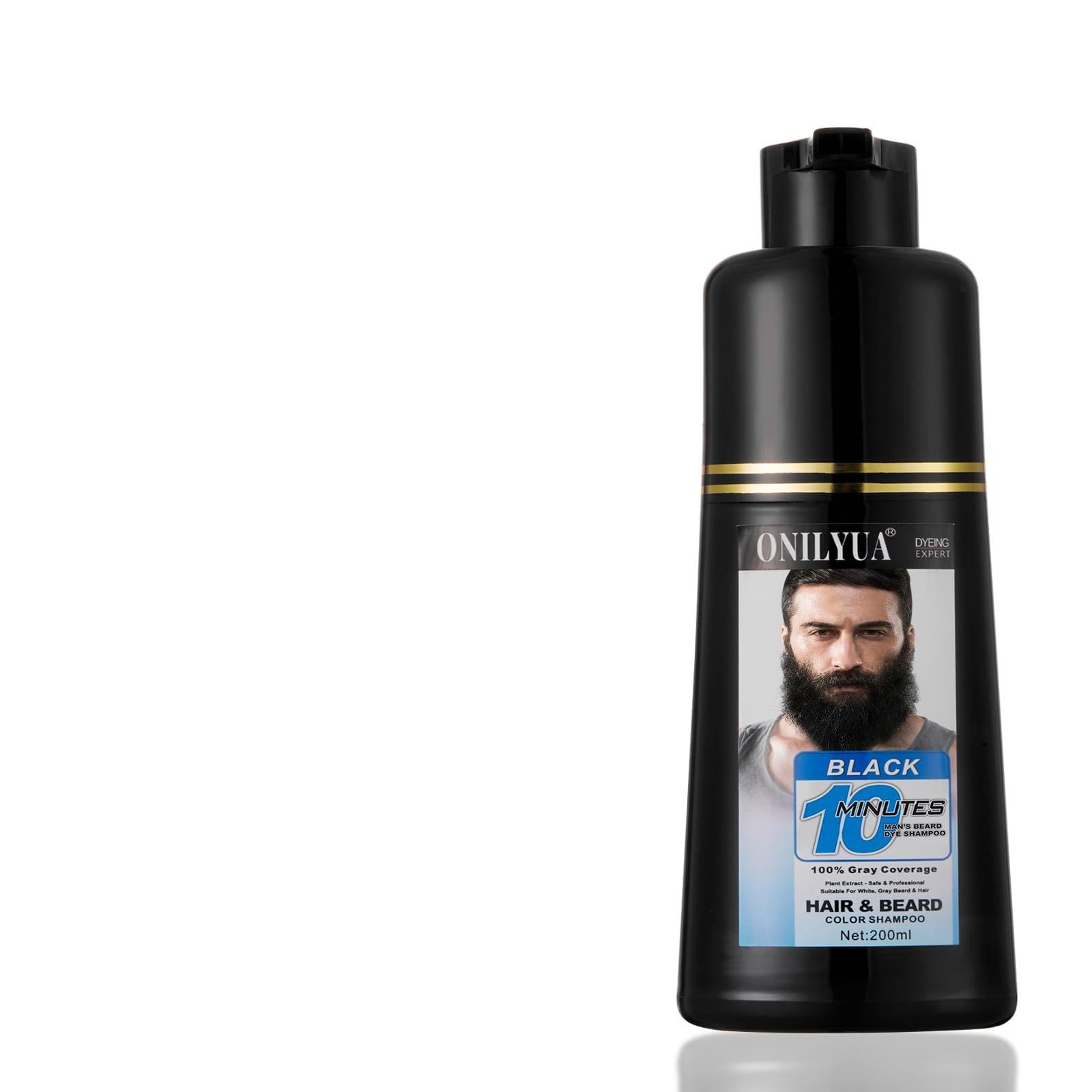 iemokoda beard dye shampoo packaging shows simple 3-in-1 grooming formula