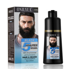 iemokoda men's beard-dye-application demonstrates quick gray coverage touch-up