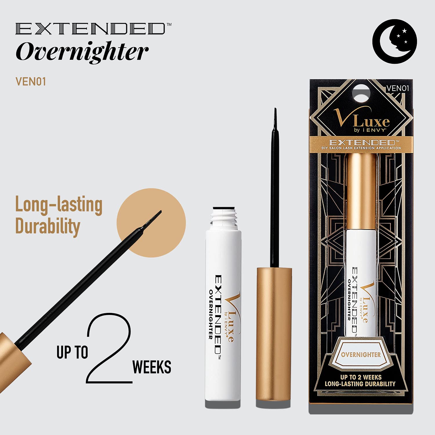 i•ENVY DIY Eyelash Extension Overnighter applying-underlash demonstrates comfortable, natural-looking lash extensions