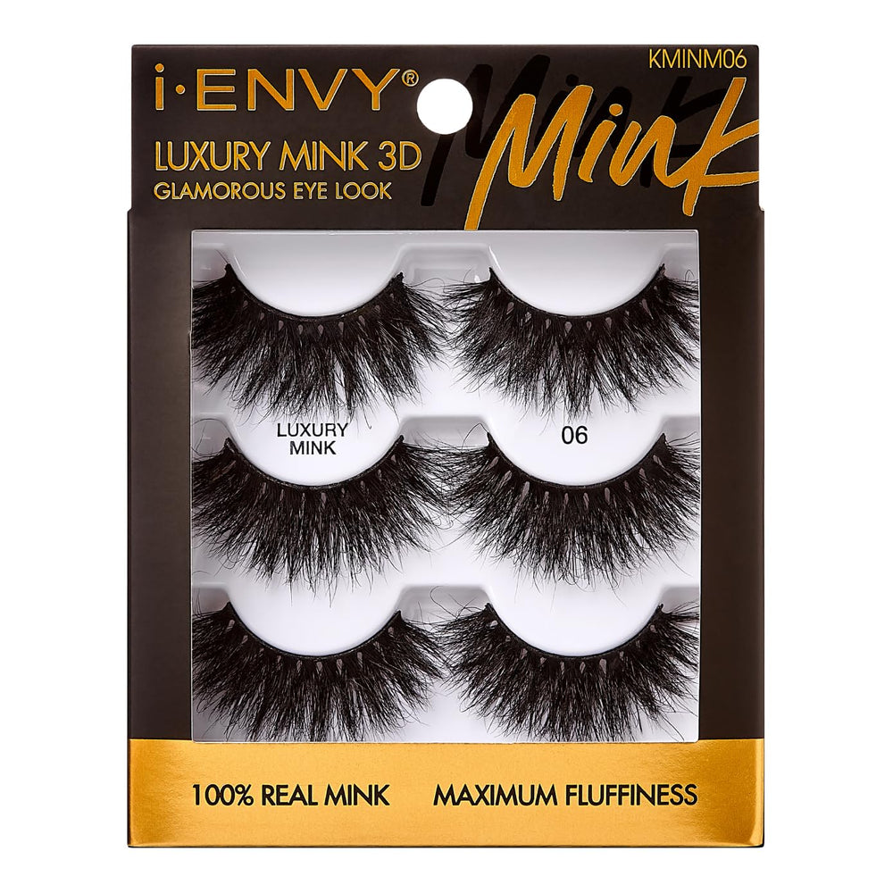 i-ENVY Luxury Mink 3D Lashes close-up for dramatic, natural blend